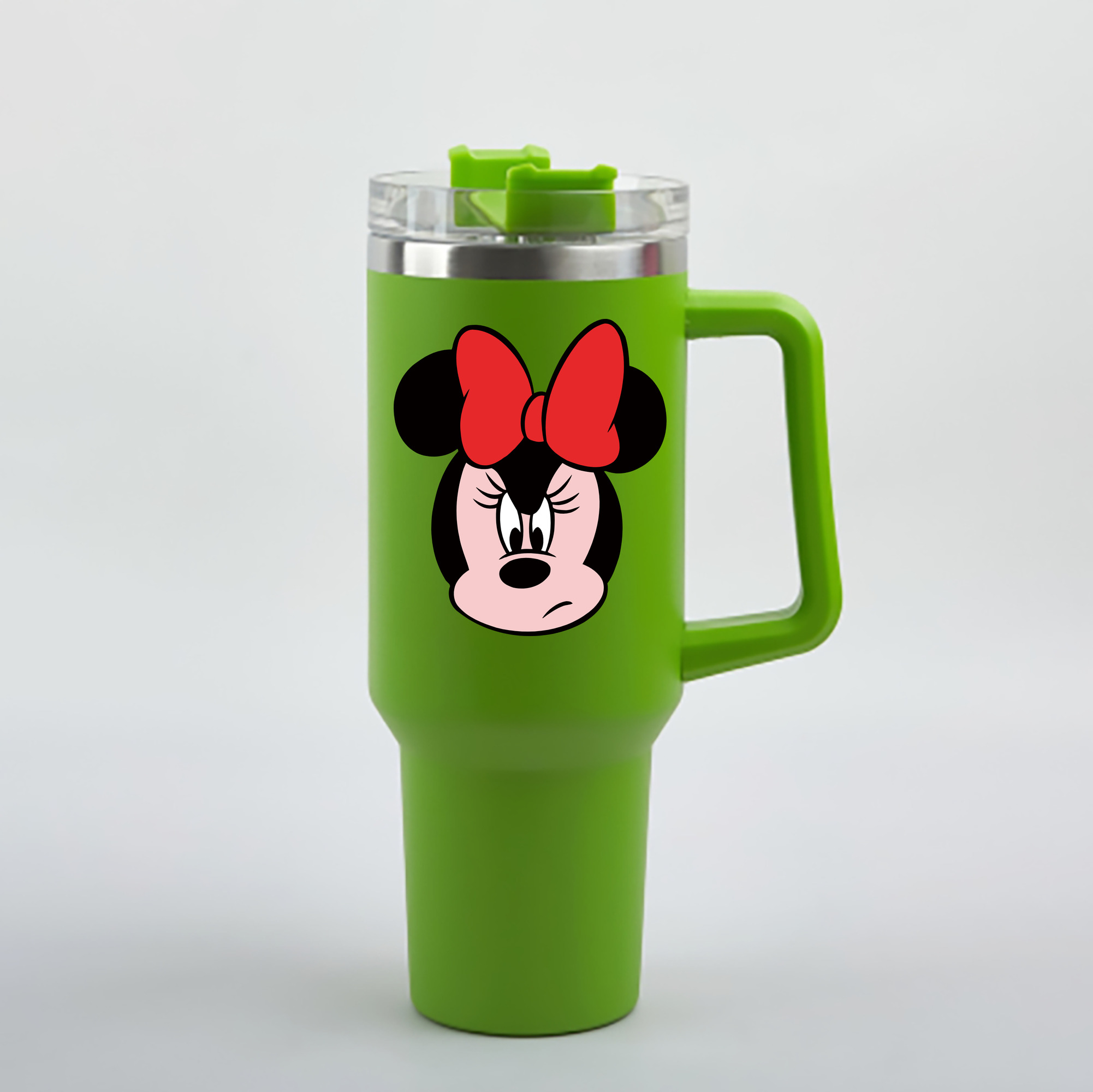 （画像用） ミッキーマウス Mickey Mouse 1200mL車用タンブラー - クリスタルステッカー（プラスチックストロー付き）